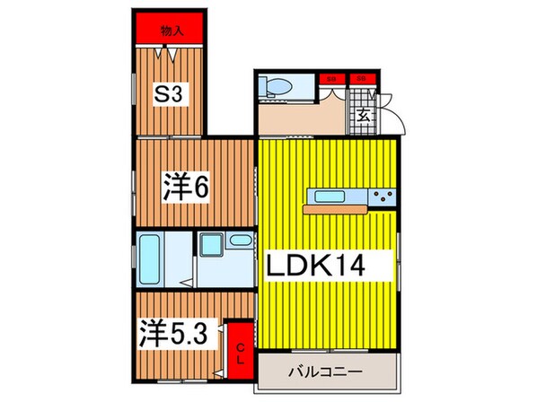 大沢貸家の物件間取画像